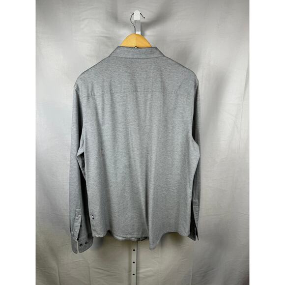 Kit and Ace Long Sleeve Hidden Button Up Dress Shirt Gray Men's Size XL - Picture 2 of 3